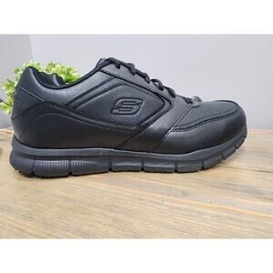 Skechers Nampa Slip Resistant Work Shoes Mens Size 13 Wide EE Black 77156W